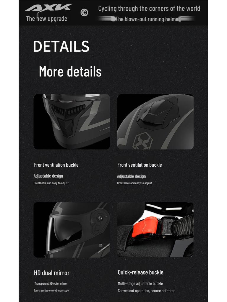 National Standard Certified Full Face Motorcycle Helmet - Four Seasons Universal, Warm, Anti-Fog