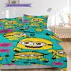 Minions Blue Background Threepiece Set 1 Duvet Cover 2 Pillowcase Without Core Duvet Cover And Pillowcase Bedding Set Soft And Comfortable