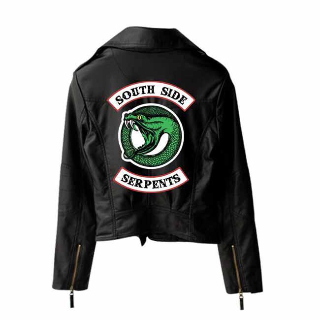 Косплей Костюм Куртка South Side Serpents Riverdale Кожаная Куртка Женская Уличная Кожаная Верхняя Одежда