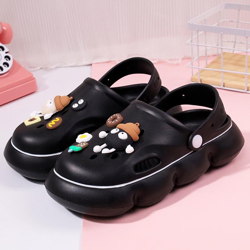 Летние женские сандалии: Удобный мультяшный дизайн, визуально увеличивающий рост, стиль ленивого пляжа для отдыха.