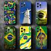 Brazil Brazilian Flag Soft Phone Case for iPhone 16 16E 17 Air 15 Pro Max 14 Plus 13 Mini 11 12 7 Black Cover Back Shell