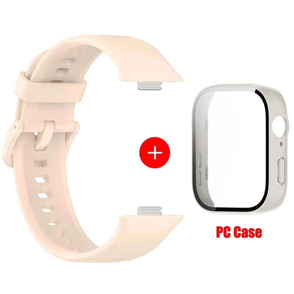 Case+Silicone Band For Huawei Watch Fit 3 Strap Sport Bracelet Tempered Glass Cover Protector for Huawei Fit3 Correa Accessories