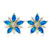 Ruili Feng Gold Ice Flower Snow Diamond Inlaid Womens Temperament Versatile Earrings