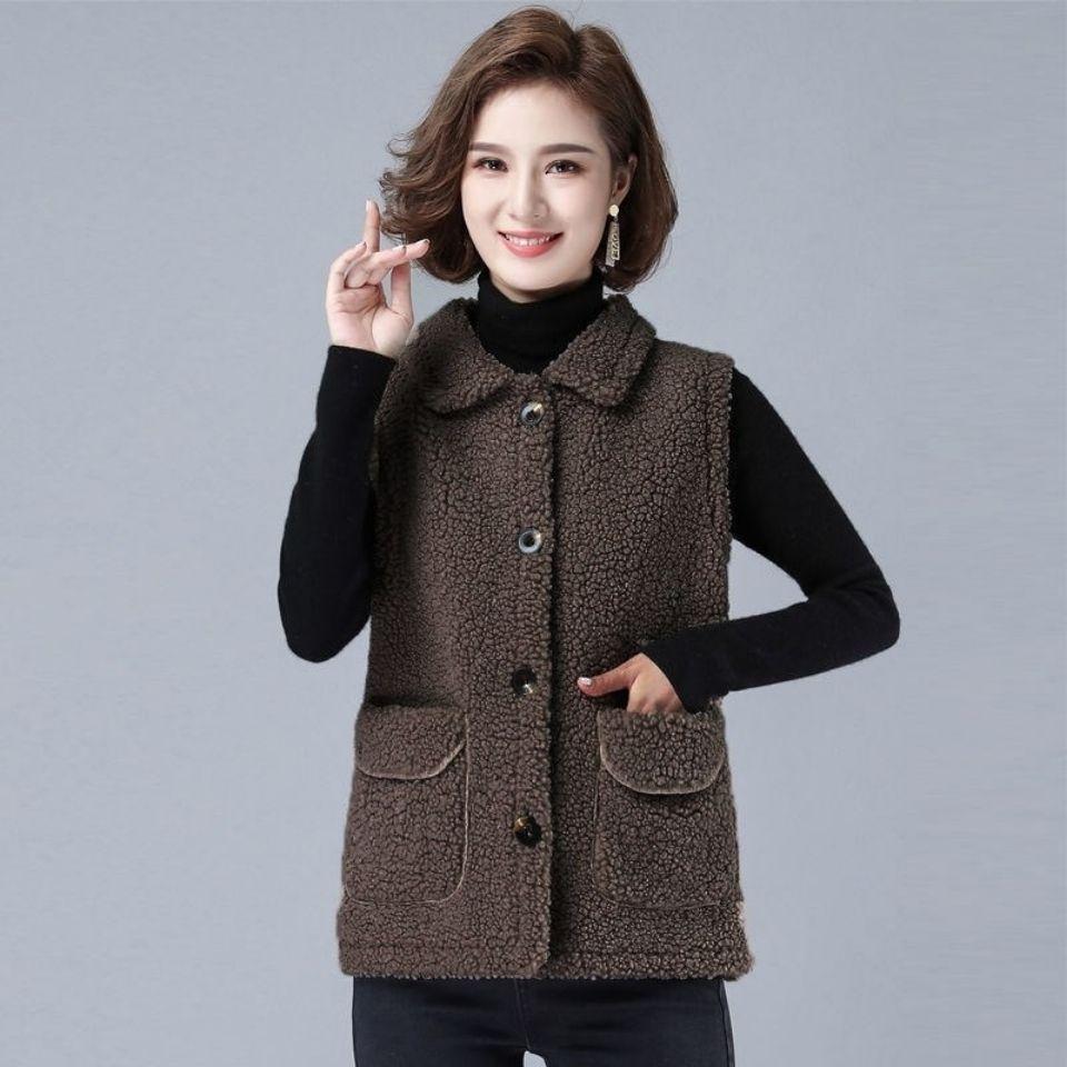 Cardigan Women Woolen Thicken Waistcoats Spring Autumn V Neck Loose Insert Velvet Vests Student Top Sleeveless Coat