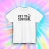 Key To Survival T-Shirt Funny Coffee Lover Caffeine Addict Tee S-5XL