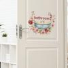English Slogan Bathtub Flowers Bathroom Toilet Home Background Beautification Wall Stickers