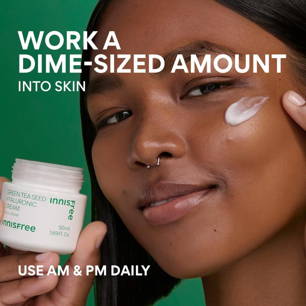 Innisfree Green Tea Hyaluronic Acid Hydrating Cream 2.7 Oz   80 Ml