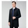 Высококачественные шерстяные пальто для мужчин среднего и пожилого возраста, ветровки средней длины с лацканами на пуговицах, повседневные плотные топы