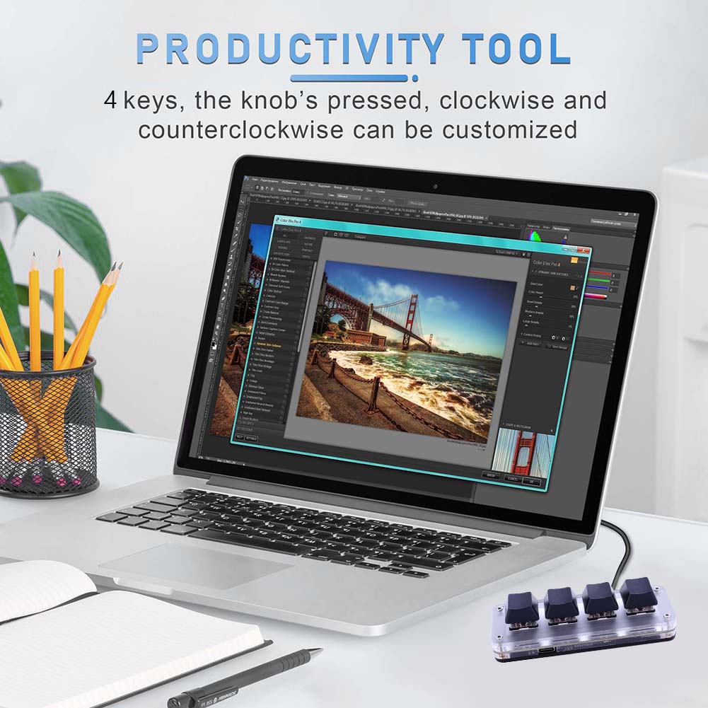 3 клавиши 1 ручка/4 клавиши Программирование Макро Ручка Клавиатура RGB Проводная USB Мини Механическая BT Клавиатура Хотсвап Механический Макропад