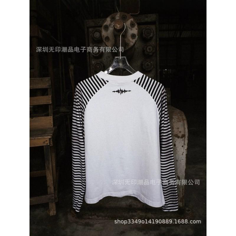 New Design Buttoned Color Block Striped Raglan T-Shirt Loose Long Sleeve Top Streetwear Deconstructed Style