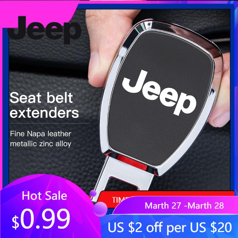 For Jeep Metal Car Seat Belt Clip Extender Safety Buckle For Jeep Wrangler JL JK Renegade Grand Cherokee Patriot Willys Liber