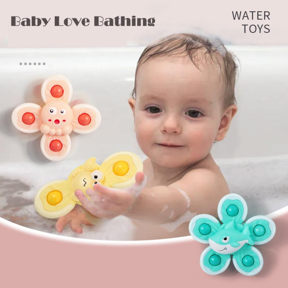 Top Baby Games Finger Spinner Suction Cup Toy Baby Spin Top Bath Toys Bathing Sucker Spinner