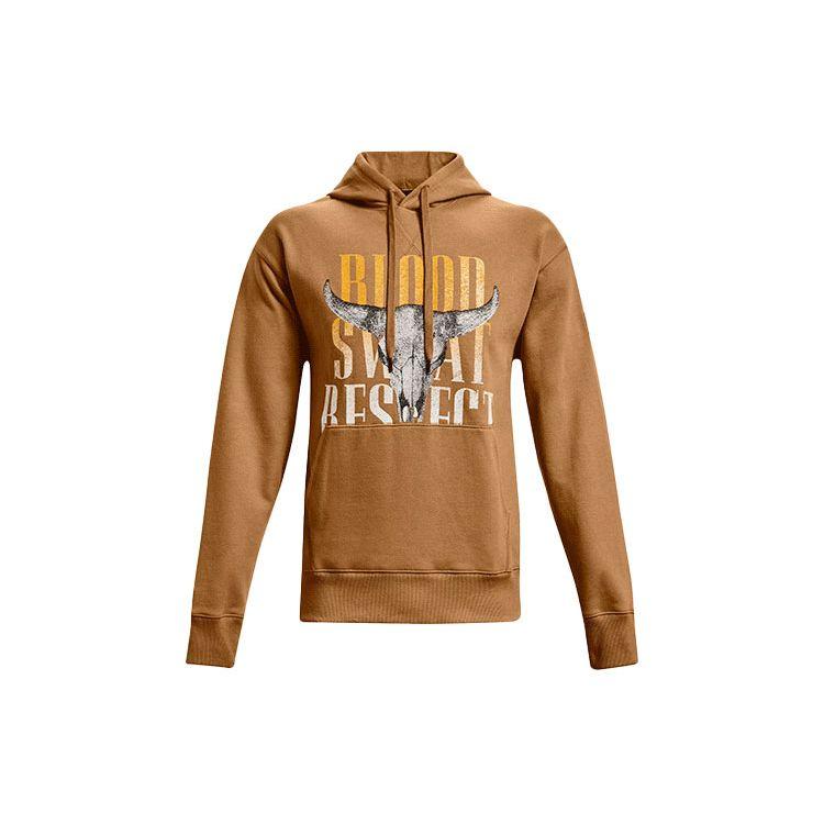 Under Armour Project Rock Johnson Series Training Спортивная флисовая толстовка с принтом Мужские топы Винтаж-коричневый 1367036-277