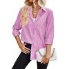 Ladies Elegant Spring Summer Casual Long Sleeve Striped All Match Blouse Shirt Top