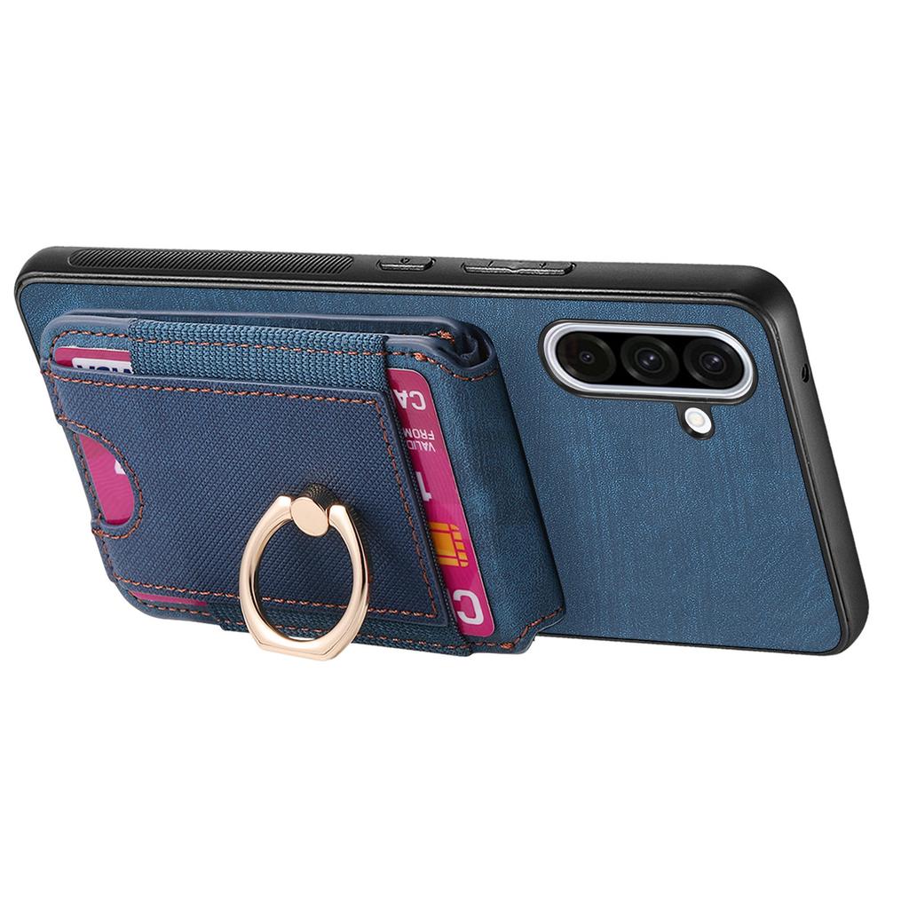 For Samsung Galaxy A36 5G Case Compatible with MagSafe Leather Back Cover with Detachable Card Holder Kickstand