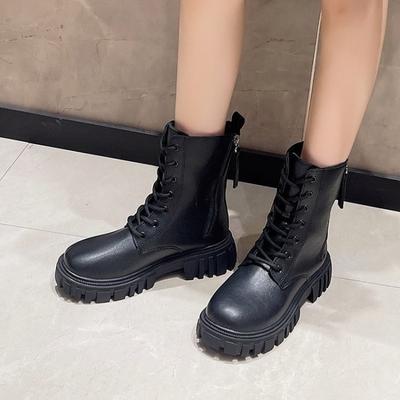 Короткие ботинки Мартин женские осень и зима новая мода женская обувь на платформе шнуровка боковая молния женские ботинки