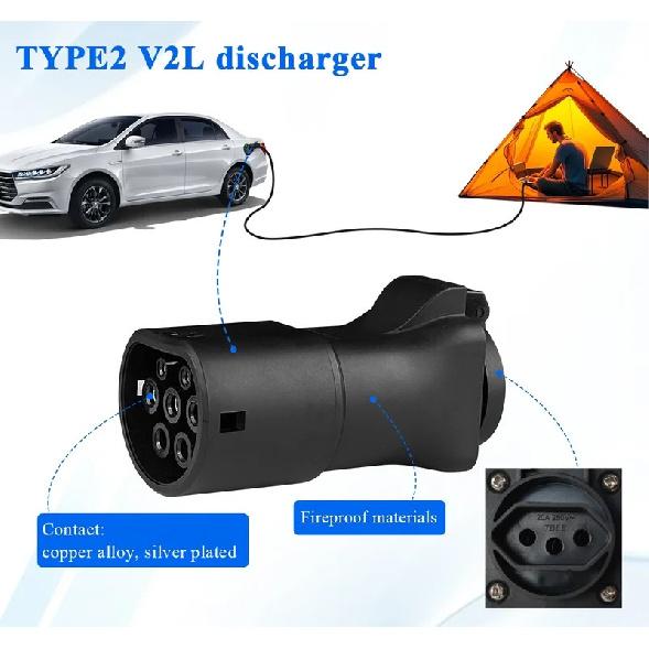 Тип 2 ICE62196 Умный V2L Адаптер Разрядник «Автомобиль для Нагрузки» Подходит для Smart 16A 3.5KW V2L для Smart #1 #3 #5 EV Разрядник