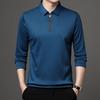 Мужская рубашка поло с длинным рукавом и молнией до середины - Повседневный отложной воротник для среднего и молодого возраста