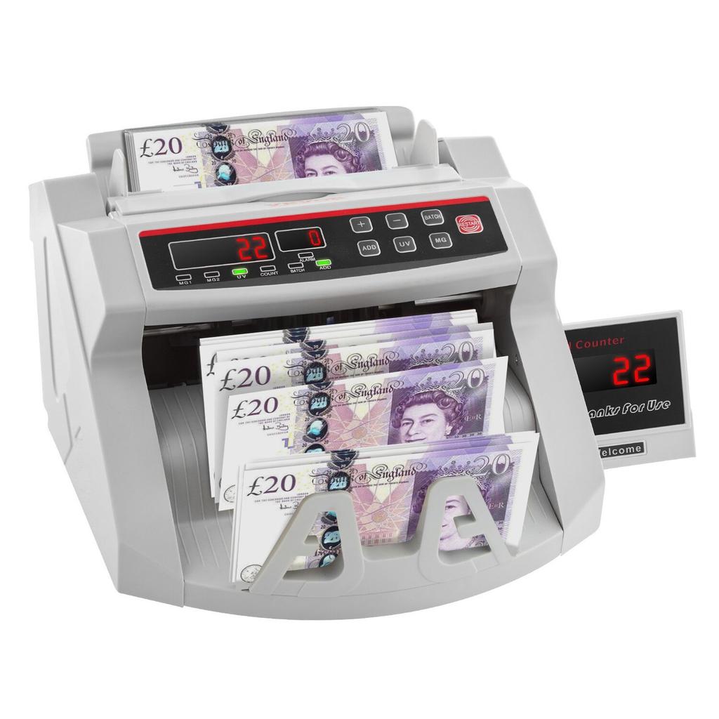 Banknotes Counters Money Counter With LED Display Professional Note Counter With False Banknotes Detector, UV/MG, 1000 Bills/Minute, Counts Only