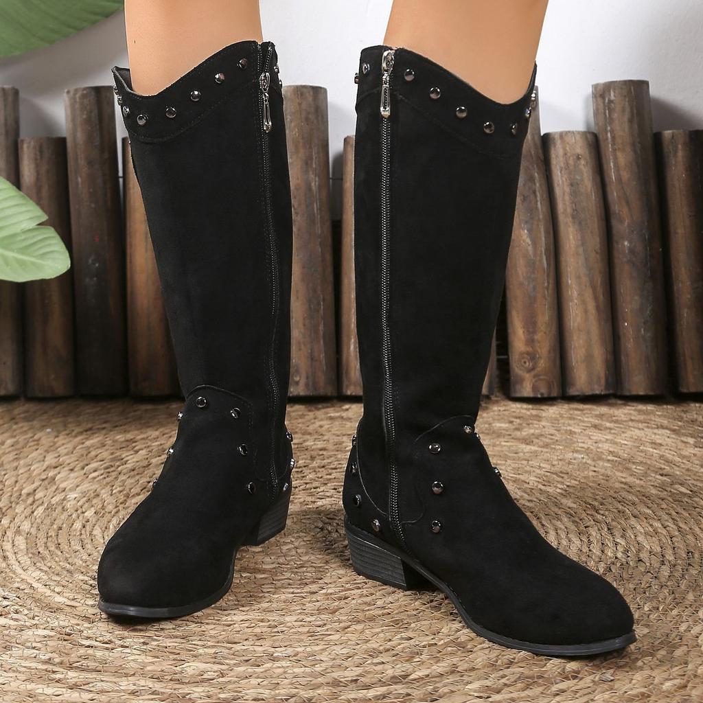 French Retro Thick-heeled Martin Boots for Children Are Comfortable But Knee-length Women's Long Boots 2025 Autumn and Winter New Models