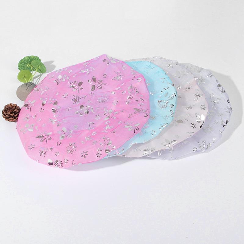 Bathroom Waterproof Shower Cap Kitchen Oil-proof Sanitary Hat Women Hair Salon Bathroom Supplies Thicken Elastic Bath Hat Cute