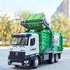 1:24 Urban Sanitation Garbage Truck Toy Model Car Alloy Diecast Light Music Pull Back Engineering Vehicle Collection Gifts Boys