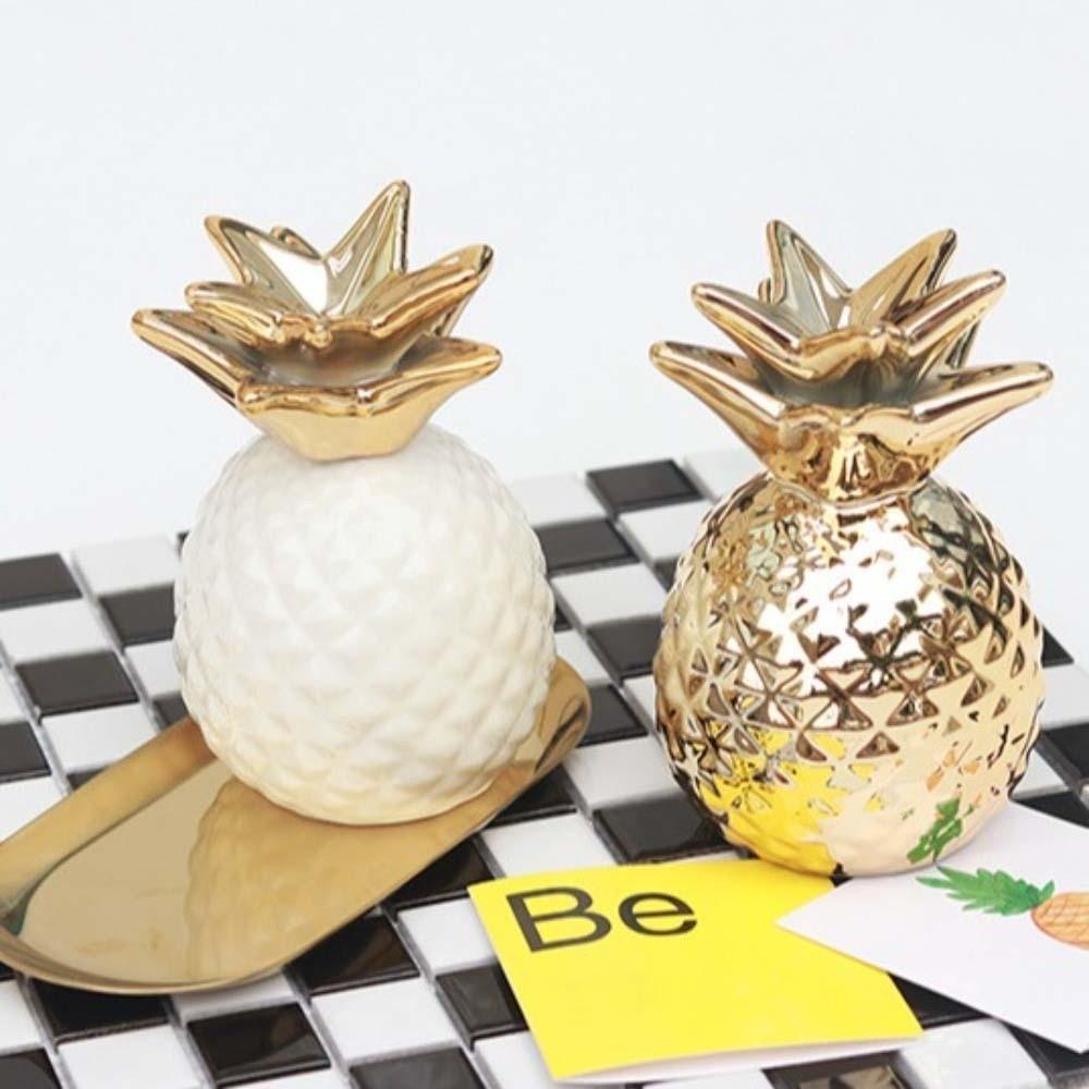 Gilding Ceramic Pineapple Piggy Bank Ceramic Money Jar Savings Money Tank Children Gift
