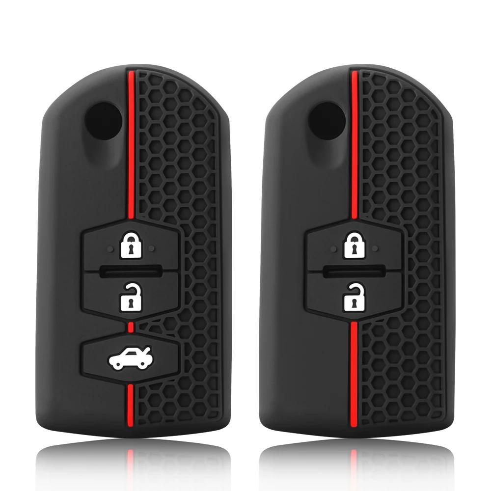 Силиконовый чехол для автомобильного ключа для Mazda Demio 2 3 5 6 M3 M5 M6 CX-5 CX7 CX9 RX8 MX5 MPV чехол для бесключевого дистанционного брелока Shell Skin Protector