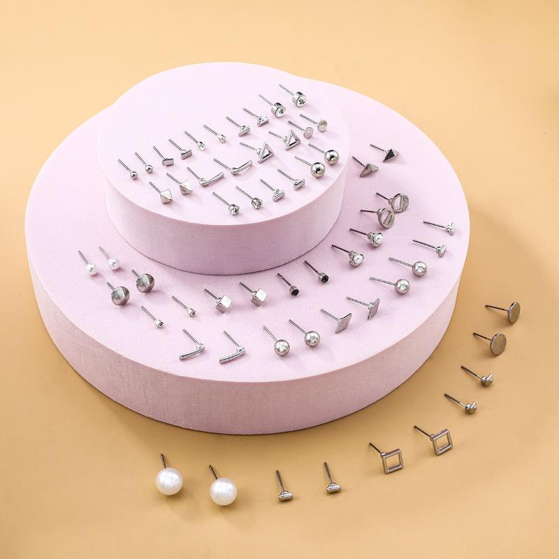Серьги набор геометрические серьги-гвоздики для козелка уха серьги из сплава женские маленькие серьги-гвоздики бижутерия киоск серьги