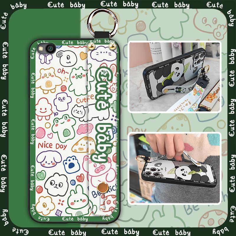 Anti-knock Back Cover Phone Case For Xiaomi Redmi GO Wrist Strap Durable Wristband Silicone Cute Waterproof Protective