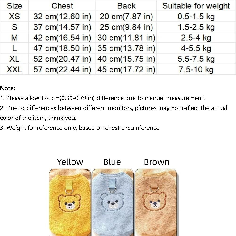 Thickened Cat Sleeveless Vest Warm Dog Fleece Coat Cozy Puppy Jacket Winter Season
