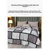 High-quality Milk Velvet Blanket with Geometric Square Print, Suitable for Bed, Travel, and Car Use. Made of Soft and Comfortable Polyester Fabric