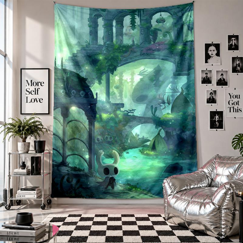 Wall TapestryHollow Knight Art Hanging Cloth Decorative Background Cover for Room Decoration