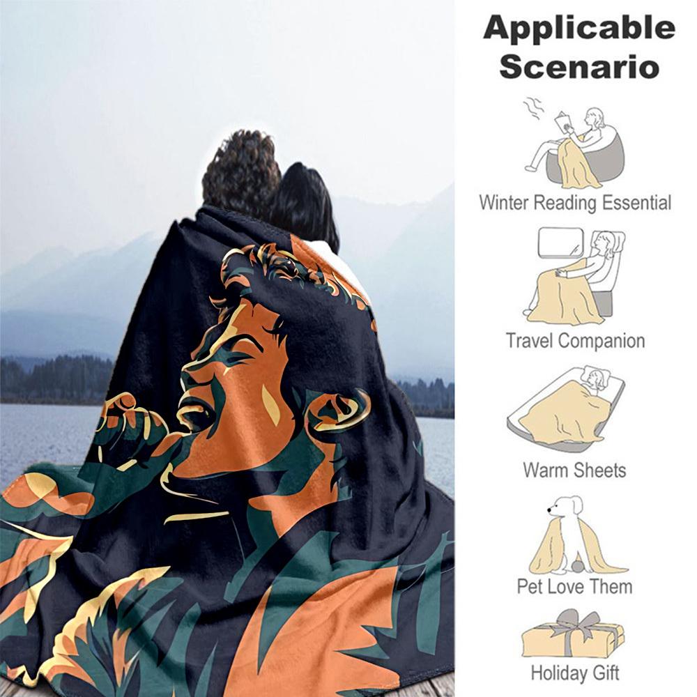 1pc Michael Jackson Outdoor Blanket Lightweight Flannel, Soft & Warm, All-Season Use for Sofa, Outdoor, Camping, Living Room, Office061