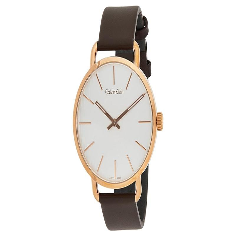 CALVIN KLEIN / watch quartz movement leather strap 42mm silver dial men's watch 30 meters waterproof K7B216G6