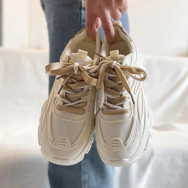 Fashion 2024 New Small Market Mesh Dad Shoe for Women in Spring Summer and Autumn Fashionable Student Thick Soled Casual Sports Shoes