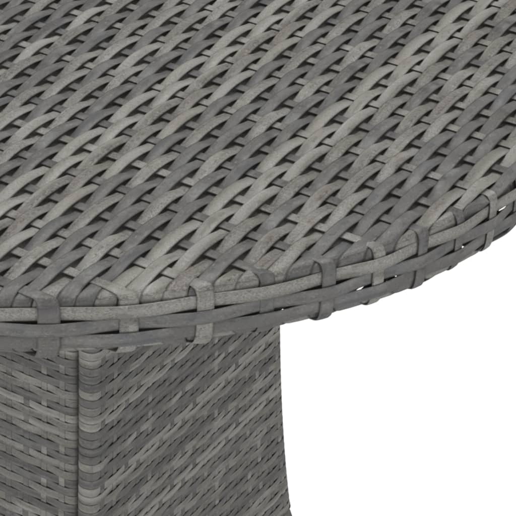 Garden Table Gray 70x70x73 cm Poly Rattan