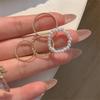 4 Pcs/Set Est Geometric Pearl Rings Set Alloy Rings Set Jewelry Gifts For Women