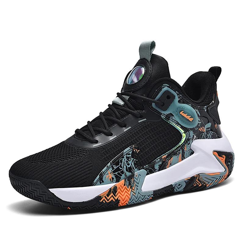 Модные мужские баскетбольные кроссовки для спортивной площадки, нескользящие, для спорта на открытом воздухе, мужские дышащие кроссовки для тренировок, студентов, оригинальные баскетбольные кроссовки