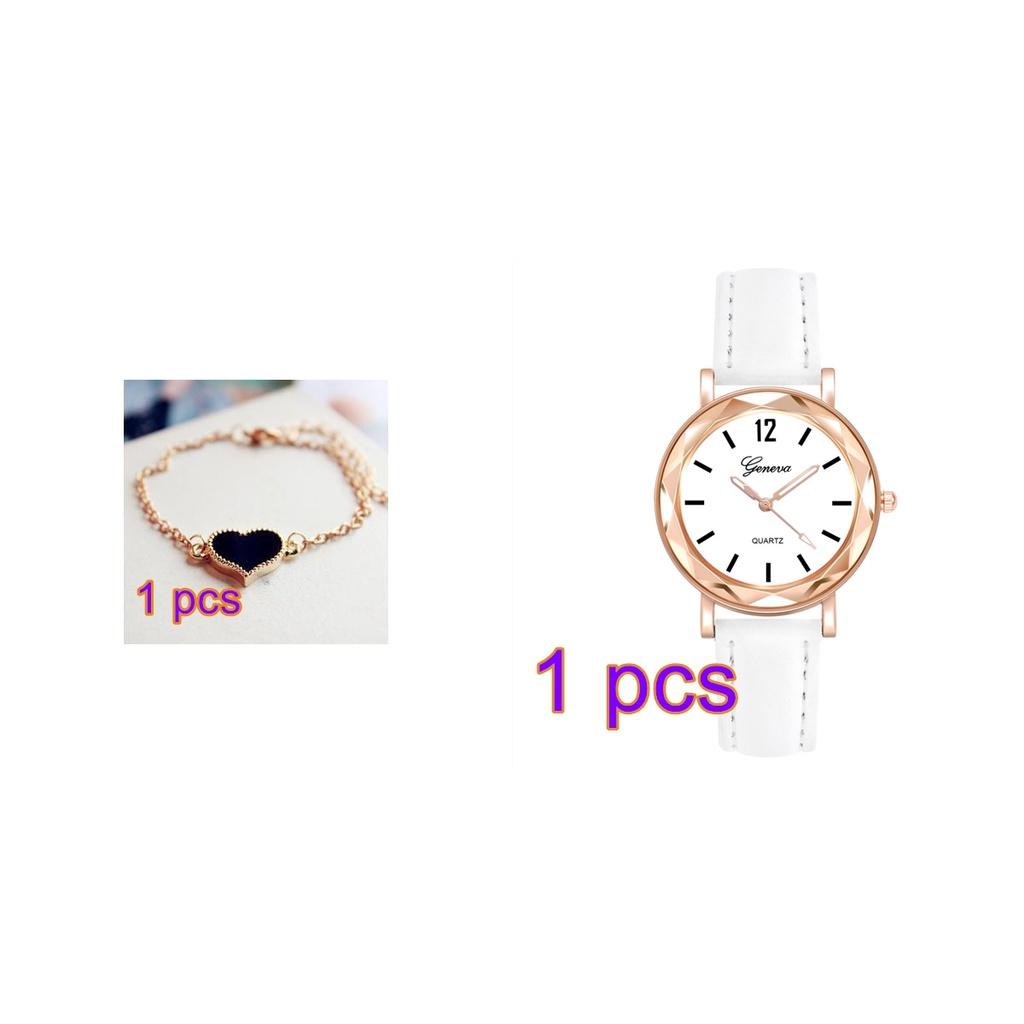 (Часы + Браслет) Роскошный женский комплект часов с браслетом Love