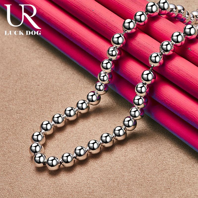 Ожерелье из гладкого серебра 925 пробы с шариками и бусинами, модные свадебные украшения