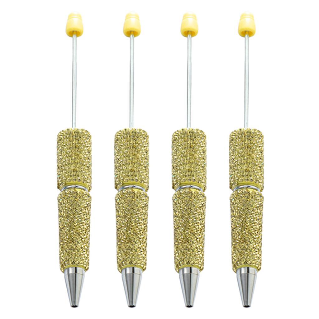 4 шт. Ручка со стразами, шариковая ручка с бисером, гладкая ручка для письма, 1,0 мм, ручка-роллер, школьные принадлежности