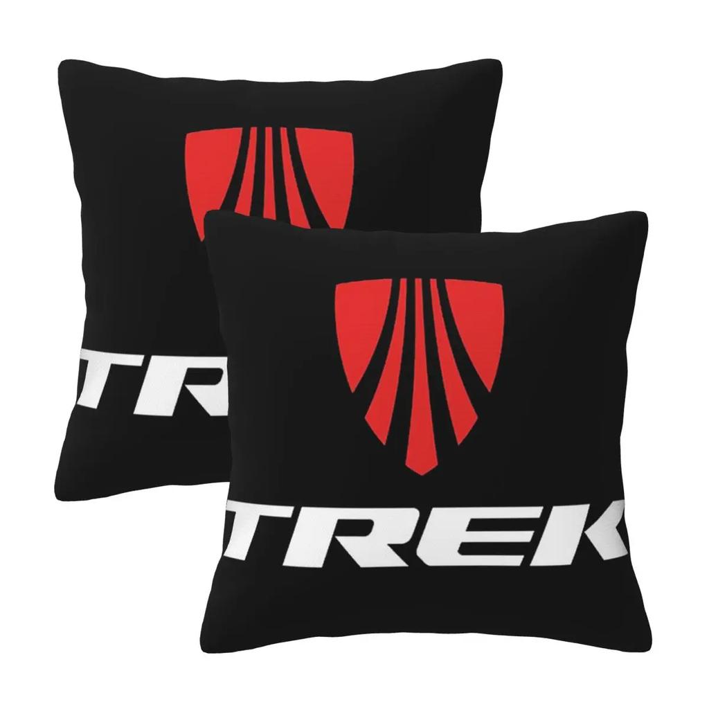 Trek Bike Logo 2 pcs Square Pillowcase Pillow Cover Cushion Zip Decorative Comfort Throw Pillow for Home Car
