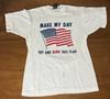 Vintage Single Stitch Screen Stars Large American Flag Make My Day Shirt 90s