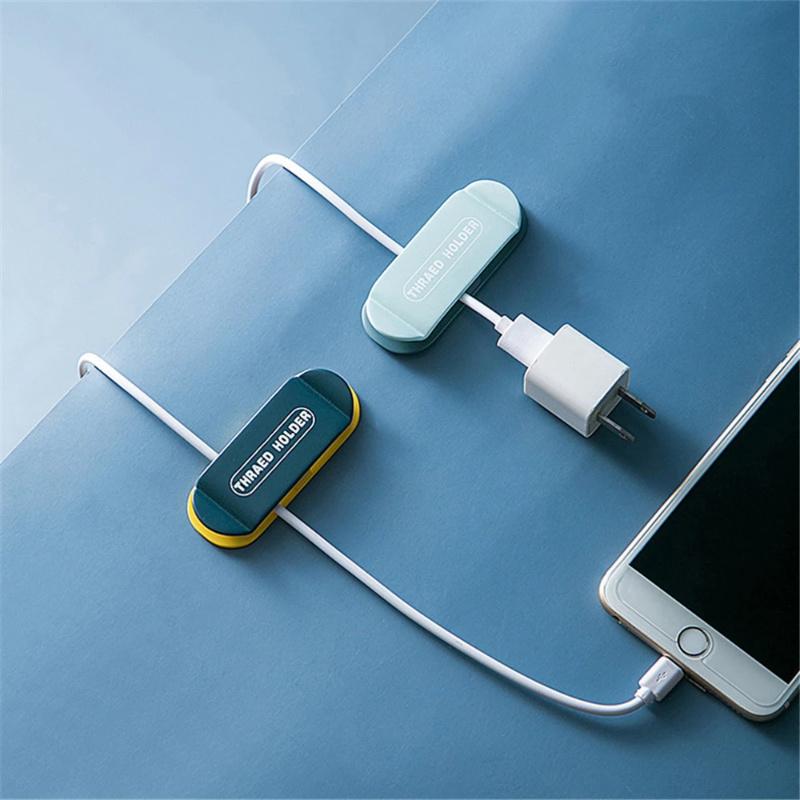 2 шт., настенный самоклеящийся крючок, устройство для намотки USB-кабеля для передачи данных, приемник для наушников, розетка, держатель, многофункциональный настенный крючок