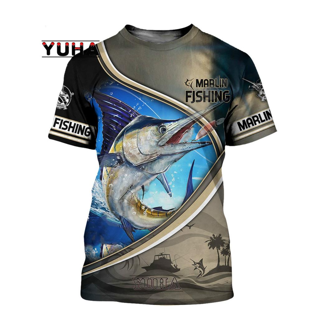 Футболка для глубоководной рыбалки, мужская и женская футболка с 3D принтом для рыбалки, современный модный дизайн, пляжная повседневная футболка с круглым вырезом