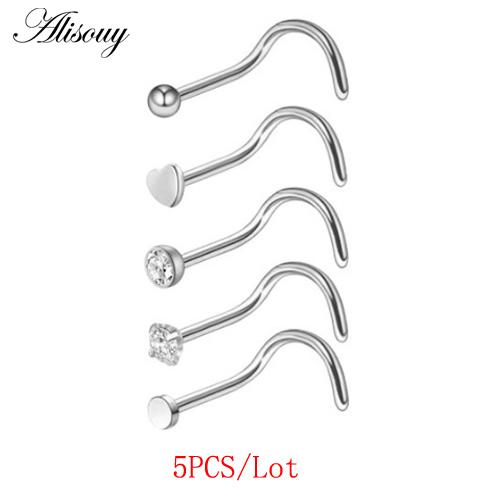 Alisouy 1Piece Steel 20G Faux Nose Rings Fake Septum Rings Hoop Nostril Daith Piercing Fake Clip On Nose Rings Oreja Piercings Jewelry