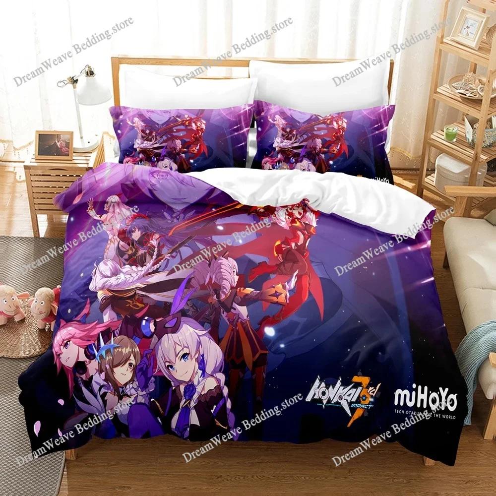 Новый набор постельного белья Honkai Impact 3rd Комплект пододеяльника с наволочками Односпальный Полуторный Двуспальный Евро Кровать Постельное белье Домашний текстиль7