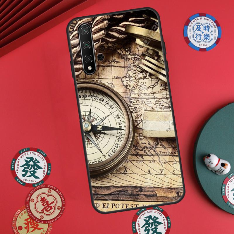 Чехол-компас для Huawei Nova 5T 9 10 SE 7i 8i 11i 12i Y73 Y72 Y61 Y91 Y60 Y70 Y90 P20 P30 P40 Lite