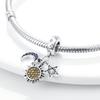 Exquisite Real 925 Silver Star Sun Moon Pandent Charms Beads Jewellery Fitted Original 925 Bracelet For Women DIY Gift Party